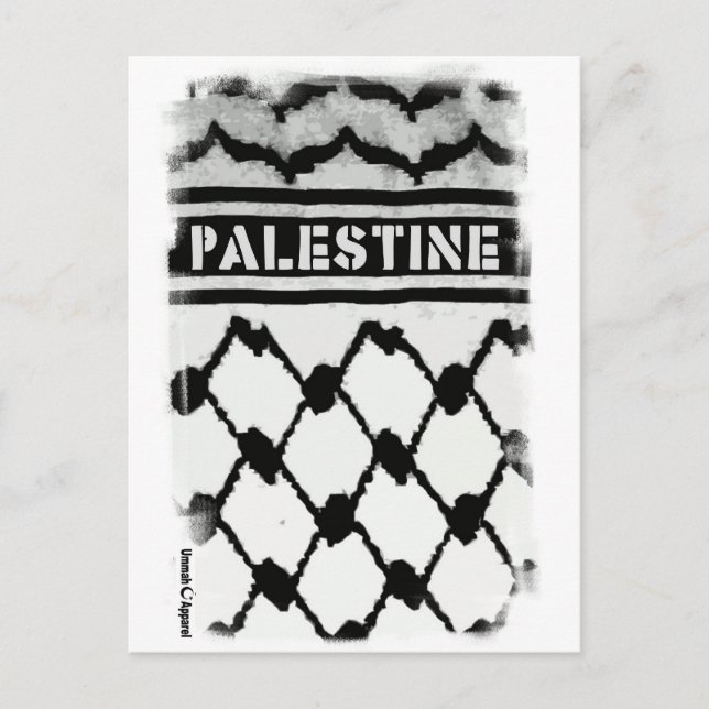Carte Postale Palestine Keffiyah (Devant)
