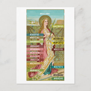 Carte Postale Palette de couleurs pour Sainte-Agnès de Rome (BC