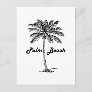 Carte Postale Palm Beach noir et blanc Floride & Palm design