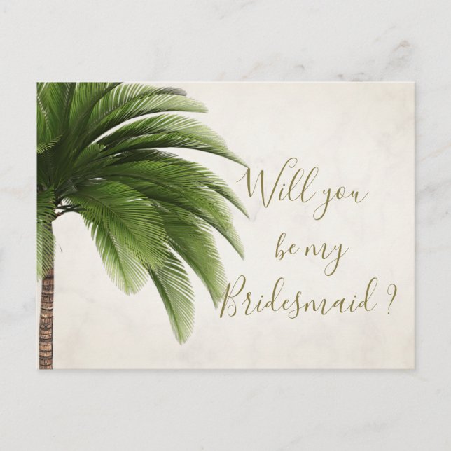 Carte Postale Palm Serez-Vous Mon Invitation De Servante D'Épous (Devant)