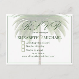 Carte Postale Palm Tree élégant moderne chic mariage juif RSVP