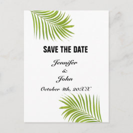 Carte Postale Palm Tree Foliage Vert Aquarelle Feuille Mariage