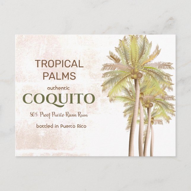 Carte Postale Palme tropicale Coquito Coconut (Devant)