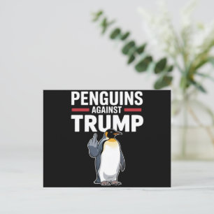 Carte Postale Palmes de pingouin levées résistent aux pingouins 