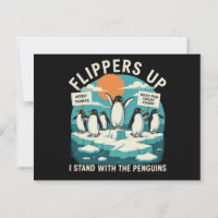 Palmes vers le haut Je me tiens avec des pingouins