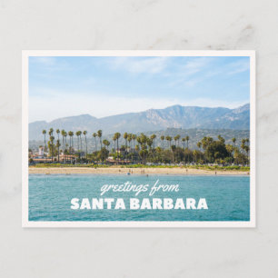 Carte Postale Palmiers du quai de Santa Barbara Rétro Voyage Vin