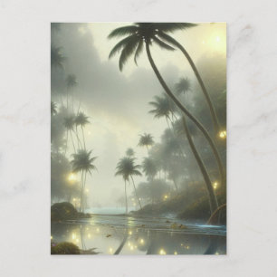 Carte Postale Palmiers et océan jour brumeux