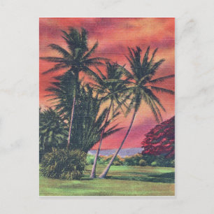 Carte Postale Palmiers sur l'île d'Hawaï, affiche de voyage vint