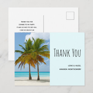 Carte Postale Palmiers sur une plage tropicale Merci