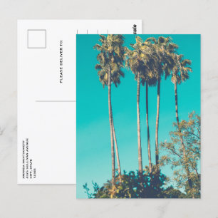 Carte Postale Palmiers tropicaux Californie Rétro
