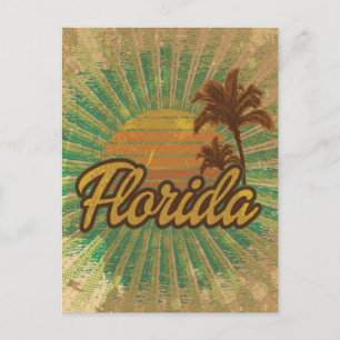 Carte Postale Palmiers vintages et soleil, Floride