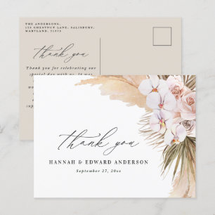 Carte Postale Pampas herbe moderne botanique mariage bohème