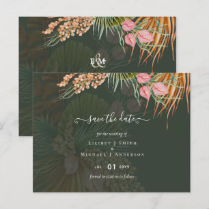 Carte Postale Pampas Tropical Grass Terracotta Mariage