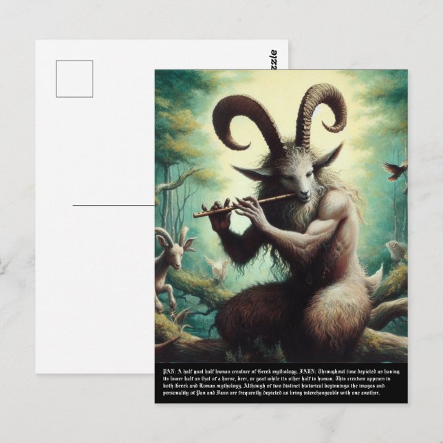 Carte postale Pan - Faun (Devant / Derrière)