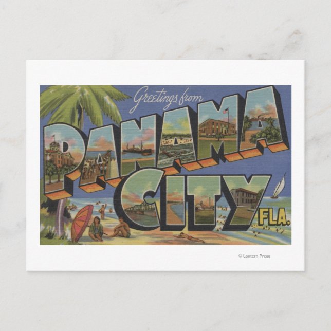 Carte Postale Panama City, Floride - Scènes de grandes lettres (Devant)