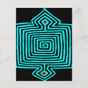 Carte Postale Panama Mola Tortoise - Noir bleu