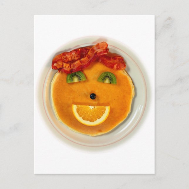 CARTE POSTALE PANCAKE FACE DIETITIAN (Devant)