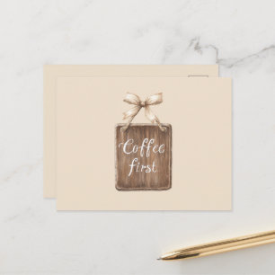Carte Postale Pancarte premier café arc