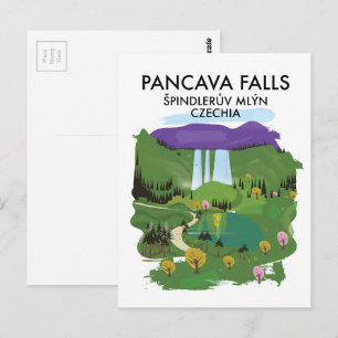 Carte Postale Pancava Falls Špindlerův Mlýn, poste de voyage de