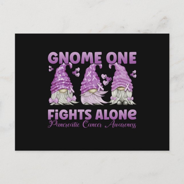 Carte Postale Pancreatic Cancer Purple Gnome (Devant)