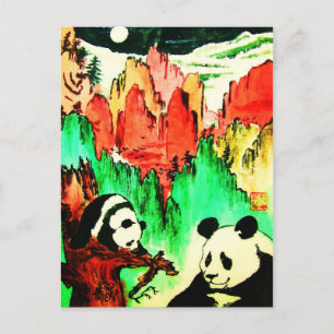 Carte Postale Panda 04 * Panda-Kunst-Postkarte * Panda-Postcards