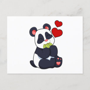 Carte Postale Panda à manger des Feuilles