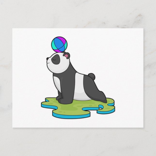 Carte Postale Panda at yoga (Devant)