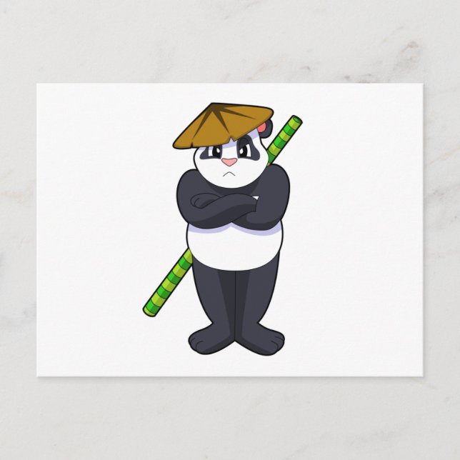 Carte Postale Panda au combat au bâton arts martiaux.PNG (Devant)