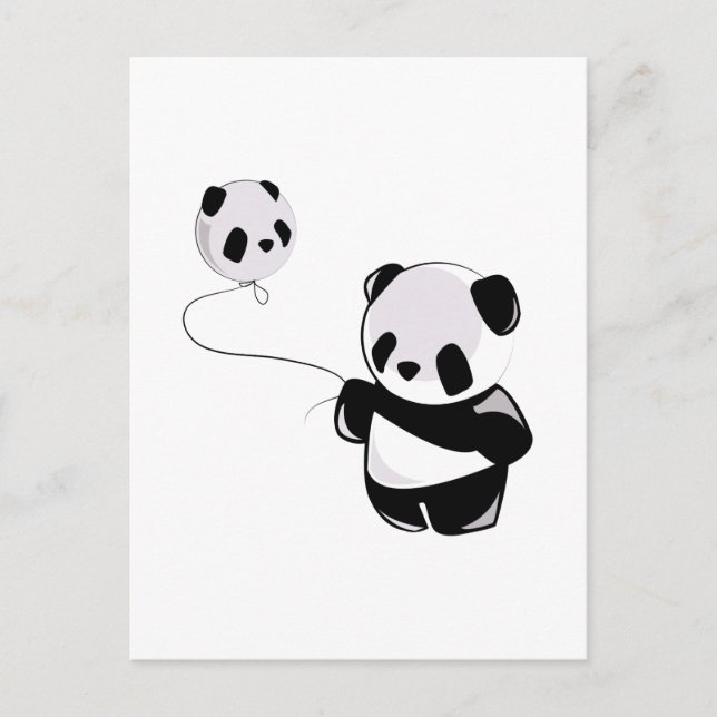 Carte Postale Panda Avec Balcon (Devant)