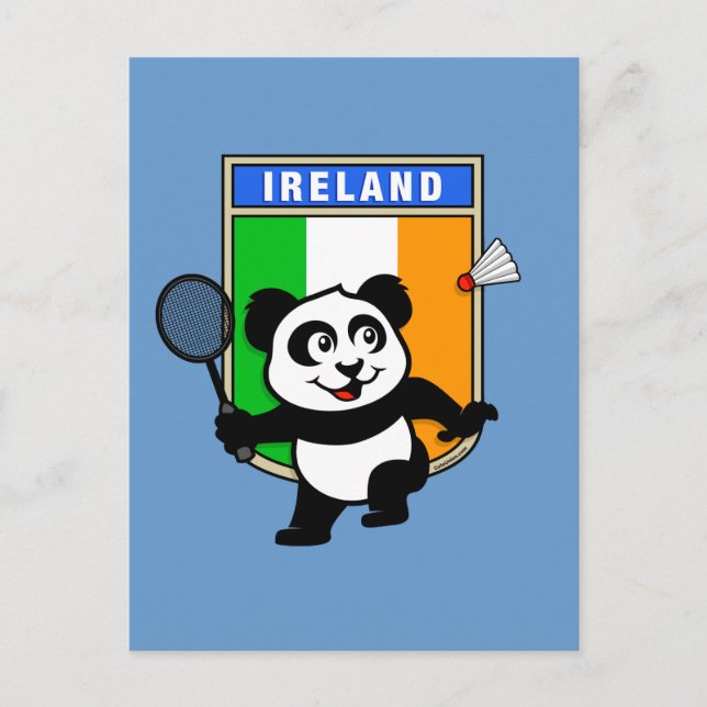 Carte Postale Panda Badminton Irlande (Devant)