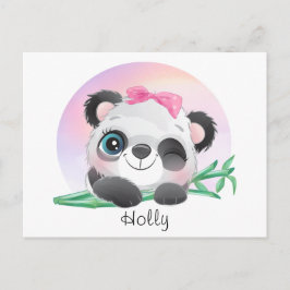 Carte Postale Panda Bamboo, un animal mignon