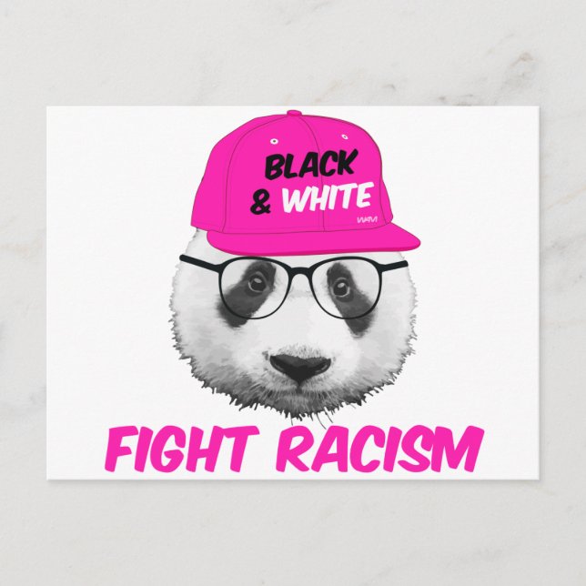 CARTE POSTALE PANDA COMBATTRE LE RACISME (Devant)
