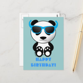 Carte Postale Panda cool avec lunettes de soleil | Joyeux annive