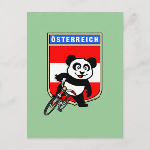 Carte Postale Panda cyclable en Autriche mignonne