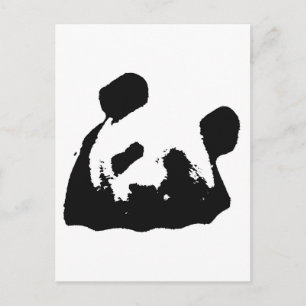 Carte Postale Panda d'art noir blanc