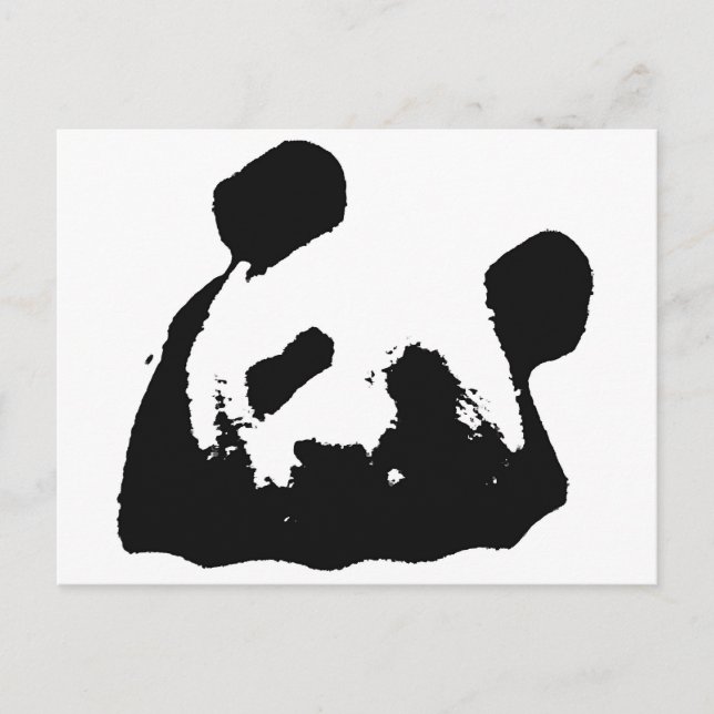 Carte Postale Panda d'art noir blanc (Devant)