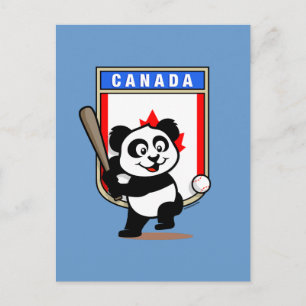Carte Postale Panda De Baseball Canada