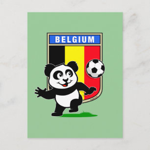 Carte Postale Panda de football de Belgique