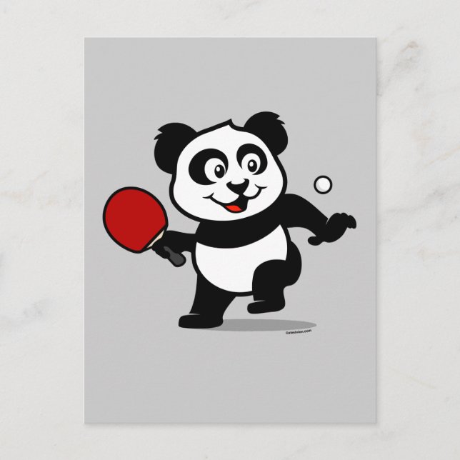 Carte Postale Panda de tennis de table (Devant)