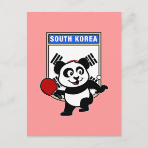 Carte Postale Panda de tennis de table en Corée du Sud