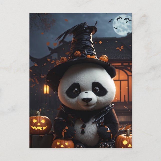 Carte Postale Panda d'Halloween (Devant)