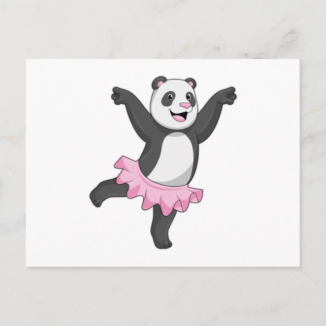 Carte Postale Panda en Ballerine au Ballet (Devant)