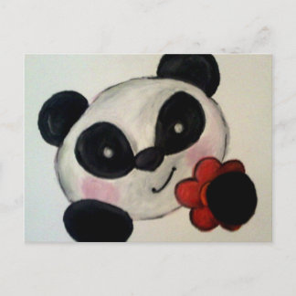 Carte Postale Panda Fleur