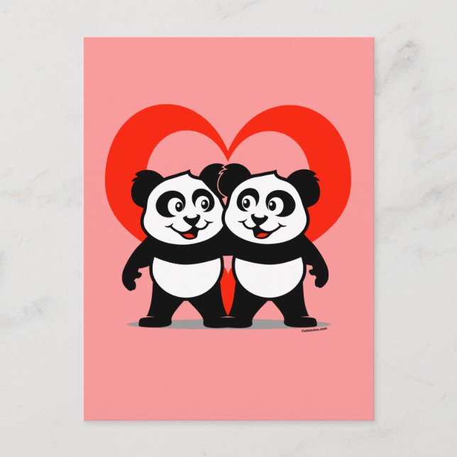 Carte Postale Panda Heart (Devant)