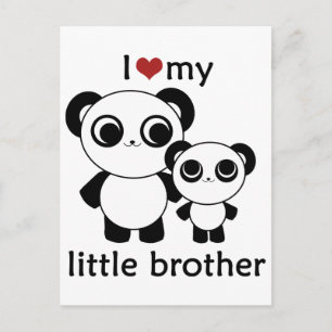 Carte Postale Panda - J'aime mon petit frère