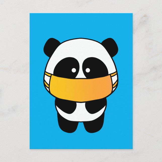 Carte Postale Panda Masque (Devant)