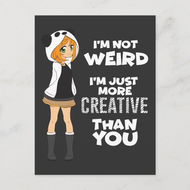 Carte Postale Panda mignon de fan d'Anime de Kawaii de cadeau (Devant)