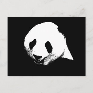 Carte Postale Panda noir et blanc