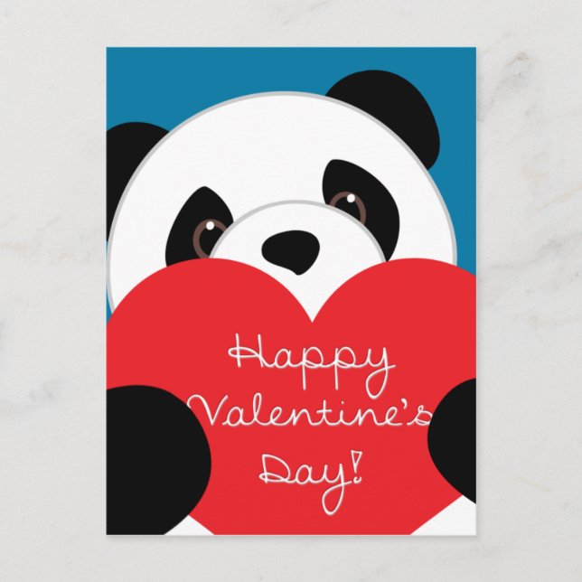 Carte postale Panda pour garçon de la Saint-Valent (Devant)