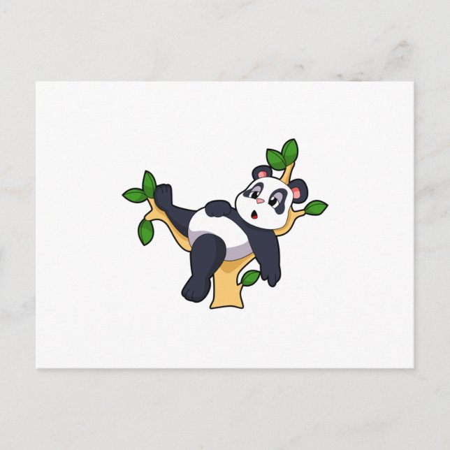 Carte Postale Panda sur arbre (Devant)